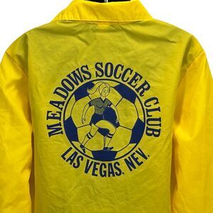 Vintage 80s Meadows Womens Soccer Club Jacket Las Vegas Yellow Unisex M Medium